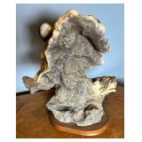 White Tiger with Cub Sculpture