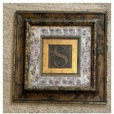 "S" Monogrammed Framed Decorative Wall Hanging