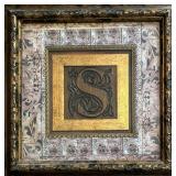 "S" Monogrammed Framed Decorative Wall Hanging