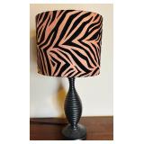 Whimsical Tiger Lamp and Vase with Faux Foliage