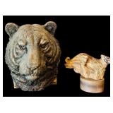 WCS Large Tiger Sculpture and Siberian Tiger Figurine Sculpture Carved Wood Jungle Graces Cain Limited Edition