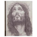 Stunning Framed Portrait of Jesus in Gold Rimmed Frame