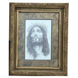 Stunning Framed Portrait of Jesus in Gold Rimmed Frame