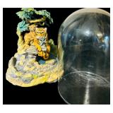 Beautiful Home Decor including Tiger Figurines and Large Trinket Box