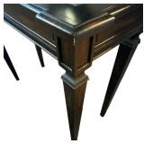 Dainty Dark Wood Glass Top Console Table