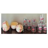 Boston Warehouse Hinged Jar, Three Bowls and Twins Glasses