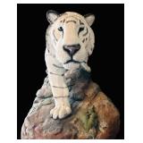 White Tiger Statue Decor and Tiger Trinket Box