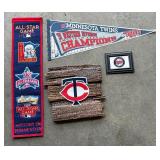 Minnesota Twins Baseball Pennants, Framed Decor and Wooden Plaque