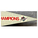 Vintage Minnesota Twins Baseball Pennant Style Clock with Twins Fan Parking Sign