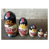 Minnesota Twins Baseball Nesting Dolls including Hrbek, Erickson, Tapani, Knoblauch and Puckett