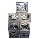 (7) Black Storage Plastic Containers