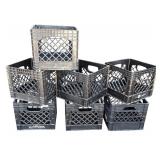 (7) Black Storage Plastic Containers
