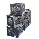 (7) Black Storage Plastic Containers