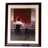 Framed Artwork Print  by Brent Lynch "Evening Lounge" Contemporary with Retro Elements