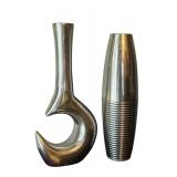 Pretty Silver Accented Vases Some with Faux Foliage