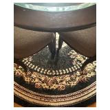 Charming Wood Dining Table with Glass Top and Four Chairs