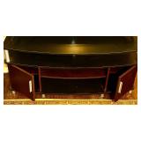 Brown and Black TV / Media Stand with Silver Accents