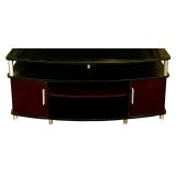 Brown and Black TV / Media Stand with Silver Accents