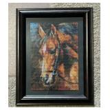 Framed Horse Motif Diamond Art