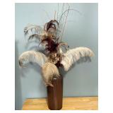 Decorative Vase with Feather Arrangement