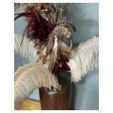 Decorative Vase with Feather Arrangement