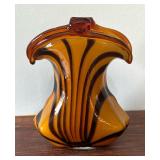 Murano Style Coin Purse Glass Vase