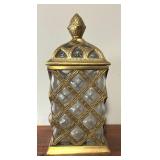 Lidded Caged Glass Decorative Jar
