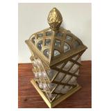 Lidded Caged Glass Decorative Jar