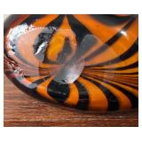 Murano Style Tiger Print Purse Glass Vase