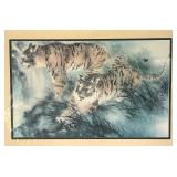 "Two Tigers" Print by Henry Wo Hue-Kee