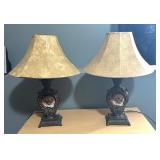 Pair of Tiger Accented Lamps