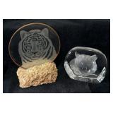 Crystal and Glass Tiger Decor