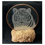 Crystal and Glass Tiger Decor