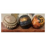 Candle Holder, Finial and Decorative Spheres