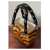 Block Crystal Tiger Striped Handbag Vase