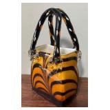 Block Crystal Tiger Striped Handbag Vase