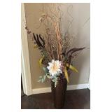Vase with Faux Florals and Sticks