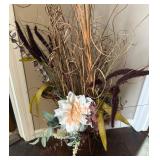 Vase with Faux Florals and Sticks