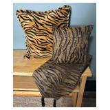 Tiger Print Accent Pillows and Table Runner