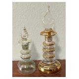 Two Elegant Egyptian Glass Perfume Dauber Bottles