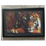 Tiger Pattern Diamond Framed Art
