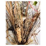 Beautiful Large Metal Vase with Faux Foliage