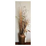 Beautiful Large Metal Vase with Faux Foliage