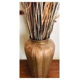 Beautiful Large Metal Vase with Faux Foliage