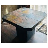 Rustic Tile Topped Side Table
