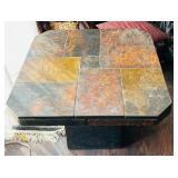 Rustic Tile Topped Side Table