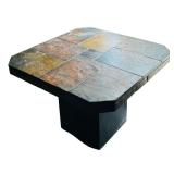 Rustic Tile Topped Side Table