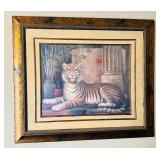 Large and Beautiful Framed Tiger Print