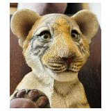 Adorable Sandicast Tiger Cub Sculpture
