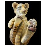 Adorable Sandicast Tiger Cub Sculpture